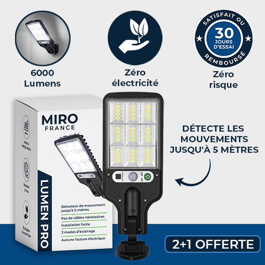 Lumen Pro - Lampe Solaire à Détection de Mouvement