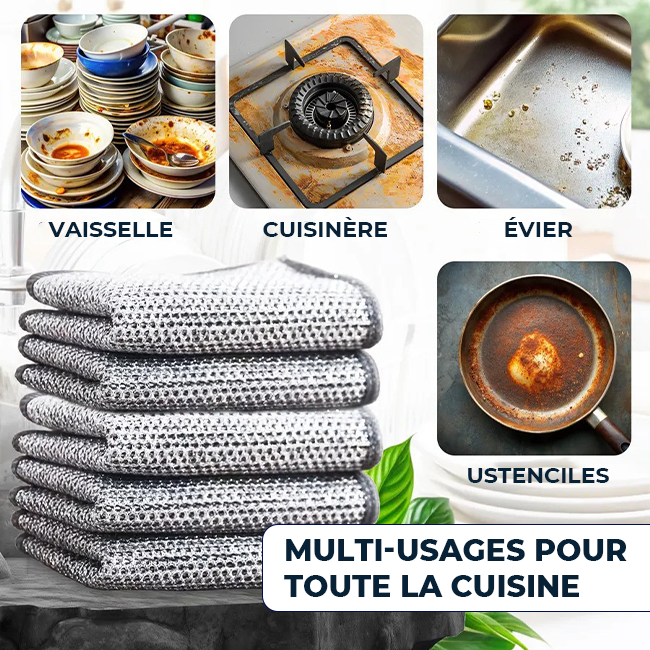 KitchenClean - Chiffons magiques en laine d'acier